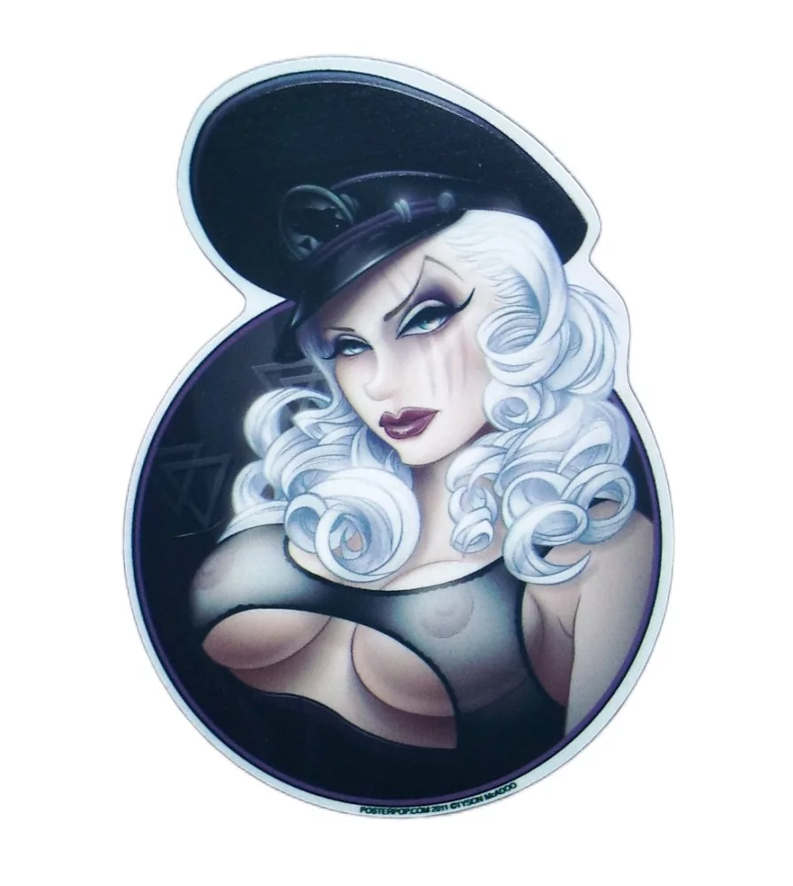 sticker pin up blonde à casquette autocollant sexy hard sticker pin up blonde à casquette autocollant sexy hard