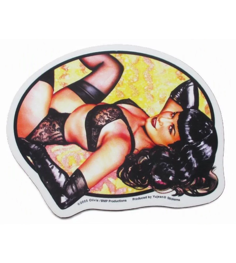 sticker bettie page sous vetement en dentelles autocollant