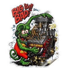 "Big is Bad! – V8 Flathead" Sticker – 12 x 9.5 cm