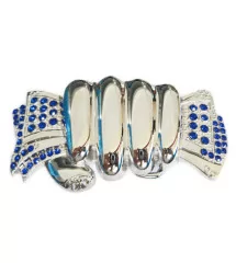 Belt buckle hand chrome ticket rhinestone blue woman