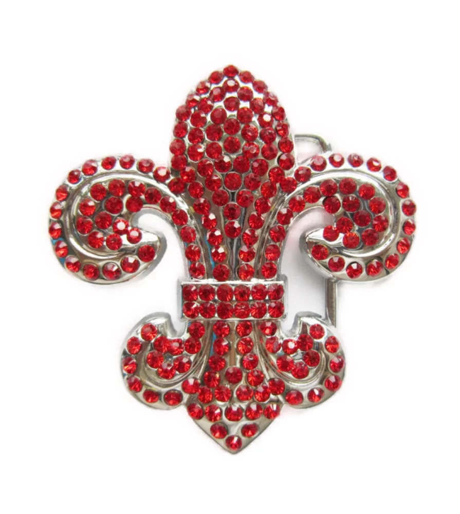 belt buckle fleur de lys rhinestone red woman pin up belt buckle fleur de lys rhinestone red woman pin up
