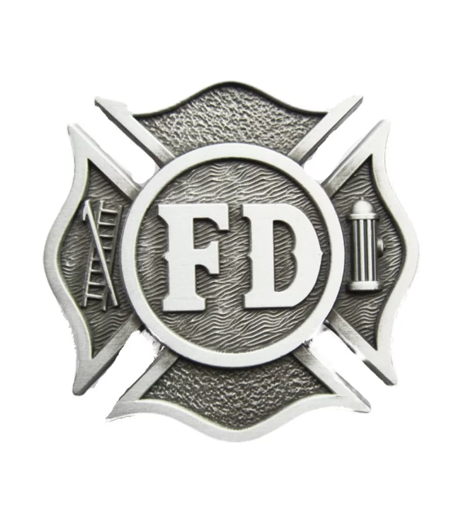 Belt buckle firefighter blazon american raw firemen