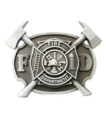 boucle de ceinture pompier blason americain brut fire dept