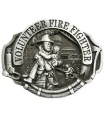 Belt buckle firefighter volunteer and child alu man