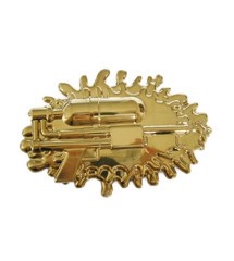 boucle de ceinture pistolet doré soft ball homme femme jeux