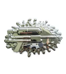 Belt buckle pistol chrome soft ball man woman