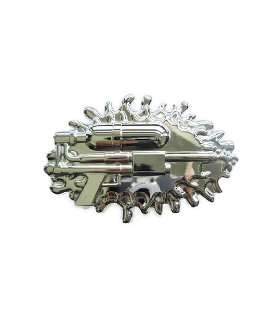 Belt buckle pistol chrome soft ball man woman