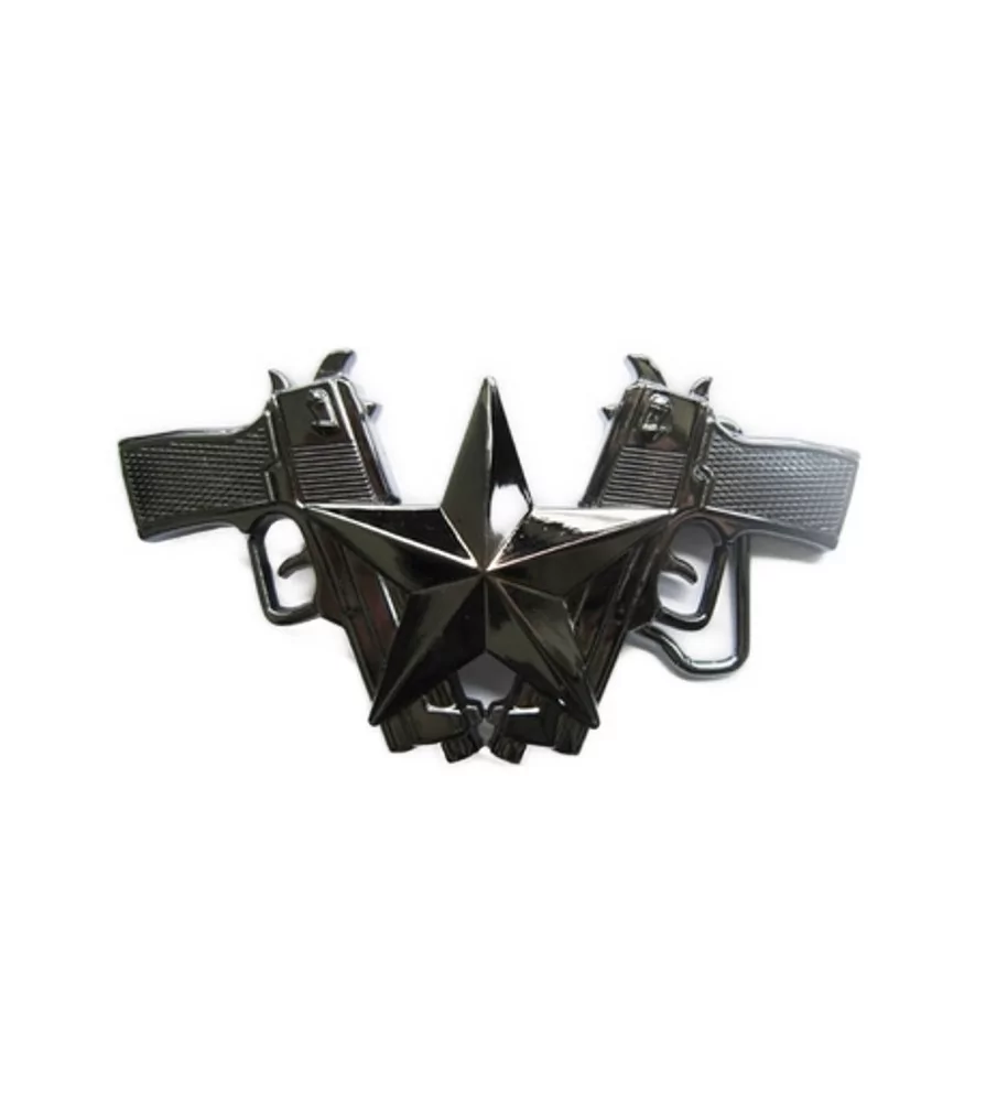 Belt buckle black star pistol rockabilly man Belt buckle black star pistol rockabilly man
