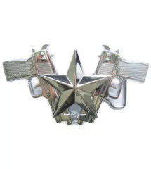 Belt buckle pistol shining star rockabilly man
