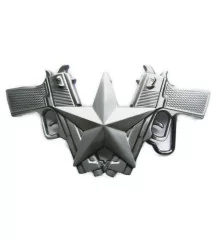 Belt buckle pistol star alu rockabilly mixed rock