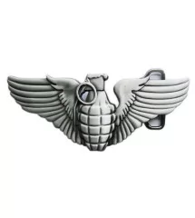 Belt buckle winged grenade rock roll rockabilly man