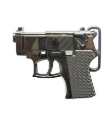 Belt buckle mini pistol black dummy man woman