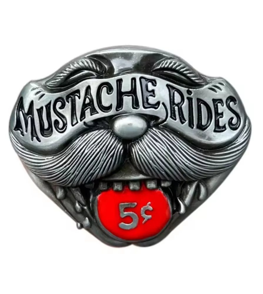 boucle de ceinture mustache riders motard a moustache