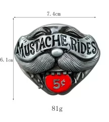 boucle de ceinture mustache riders motard a moustache