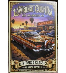 Lowrider Cultura Metal Sign – Chicano & Kustom Kulture Wall Decor
