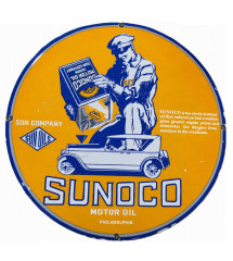 SUNOCO Motor Oil Vintage Porcelain Enamel Sign – 74 cm (29") Diameter