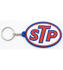 porte clé STP blanc ecrit rouge plastique souple huile usa