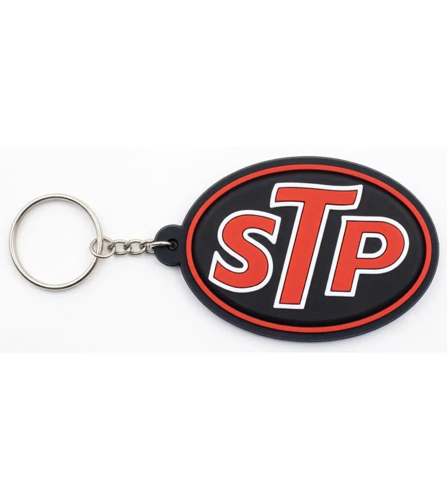 STP key ring black written red plastic soft oil usa STP key ring black written red plastic soft oil usa