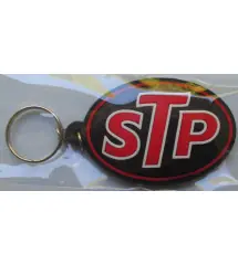 porte clé STP noir ecrit rouge plastique souple huile usa