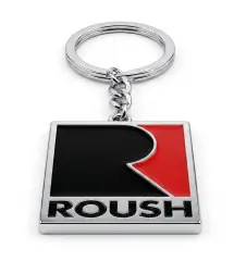porte clé métal logo roush noir et rouge voiture americaine sportive