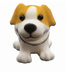 Grand Chien de plage arrière vintage à tête oscillante – Chiot Blanc et beige