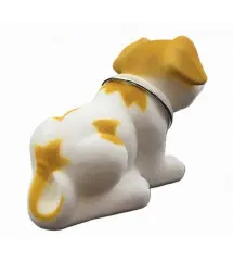 Large Vintage Bobblehead Dog for Car Rear Shelf – White & Yellow Puppy