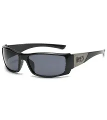 LOCS® Hardcore Sunglasses – Glossy Black & Silver Metal Logo Plate LOCS® Hardcore Sunglasses – Glossy Black & Silver Metal Logo Plate