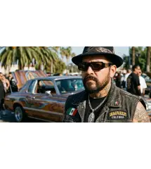 Lunettes de Soleil LOCS Lowrider Cultura Noir Brillant & Détails Doré