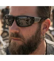 Lunettes de Soleil LOCS Hardcore Noir & logo gris