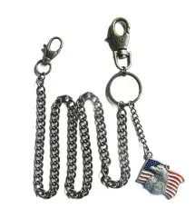 chaine de portefeuille aigle drapeau americain rock roll biker