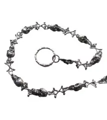 Chrome wallet chain Skull and OS Pirate Rock Biker