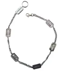 chaine de portefeuille lame de rasoir chromé biker punk