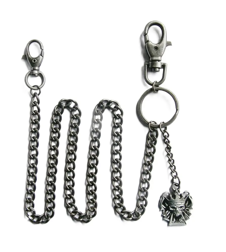 chaine de portefeuille crane poker rock roll biker rockab