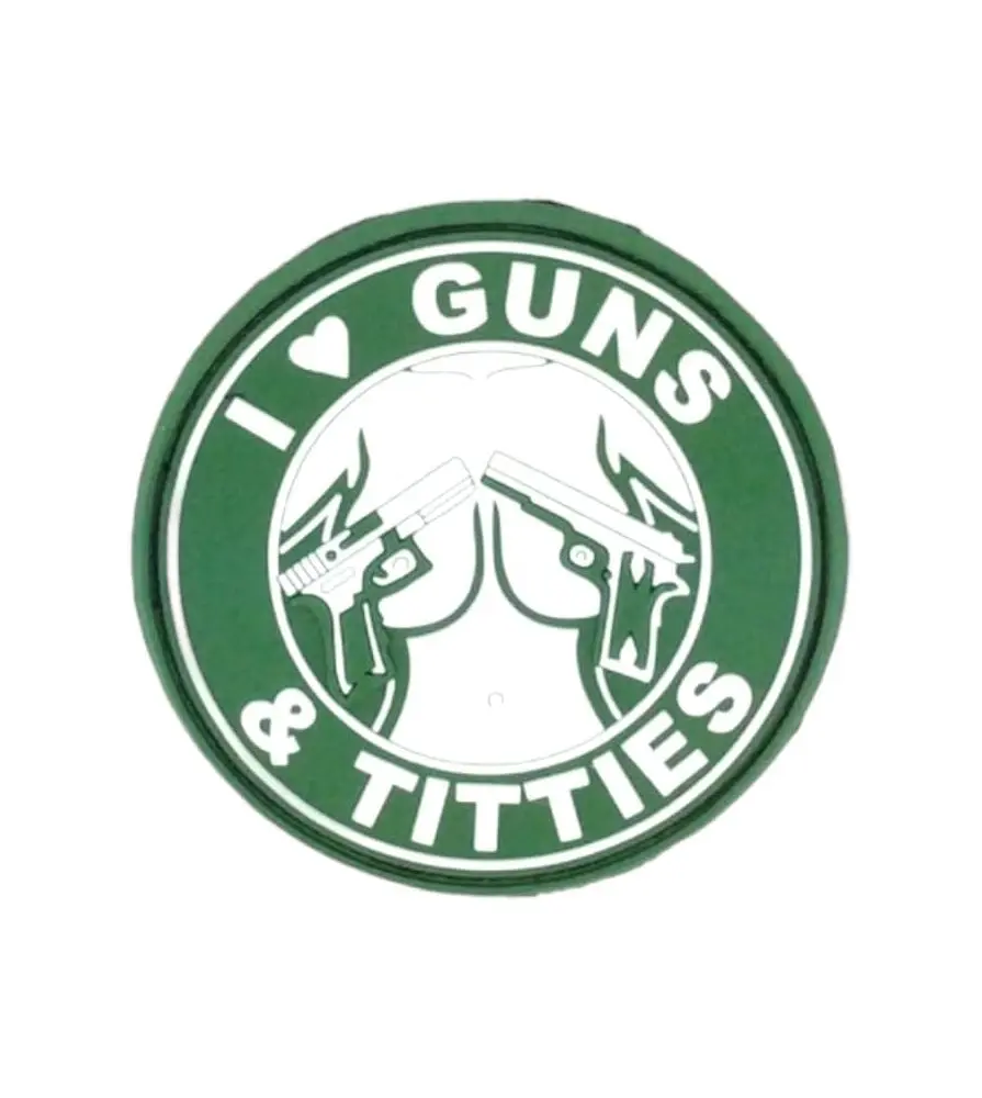 Guns & Titties Iron-On Patch – 8.5 cm Guns & Titties Iron-On Patch – 8.5 cm