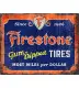 Plaque métal publicitaire Firestone Gum-Dipped Tires USA