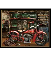 Official Metal Tin Sign - Indian Motorcycle Garage (41 x 32 cm / 16" x 12.5") Official Metal Tin Sign - Indian Motorcycle Garage (41 x 32 cm / 16" x 12.5")