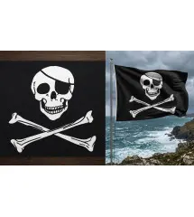 Pirate flag black and white Skull 150 x90 flag