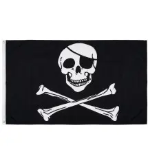 Pirate flag black and white Skull 150 x90 flag