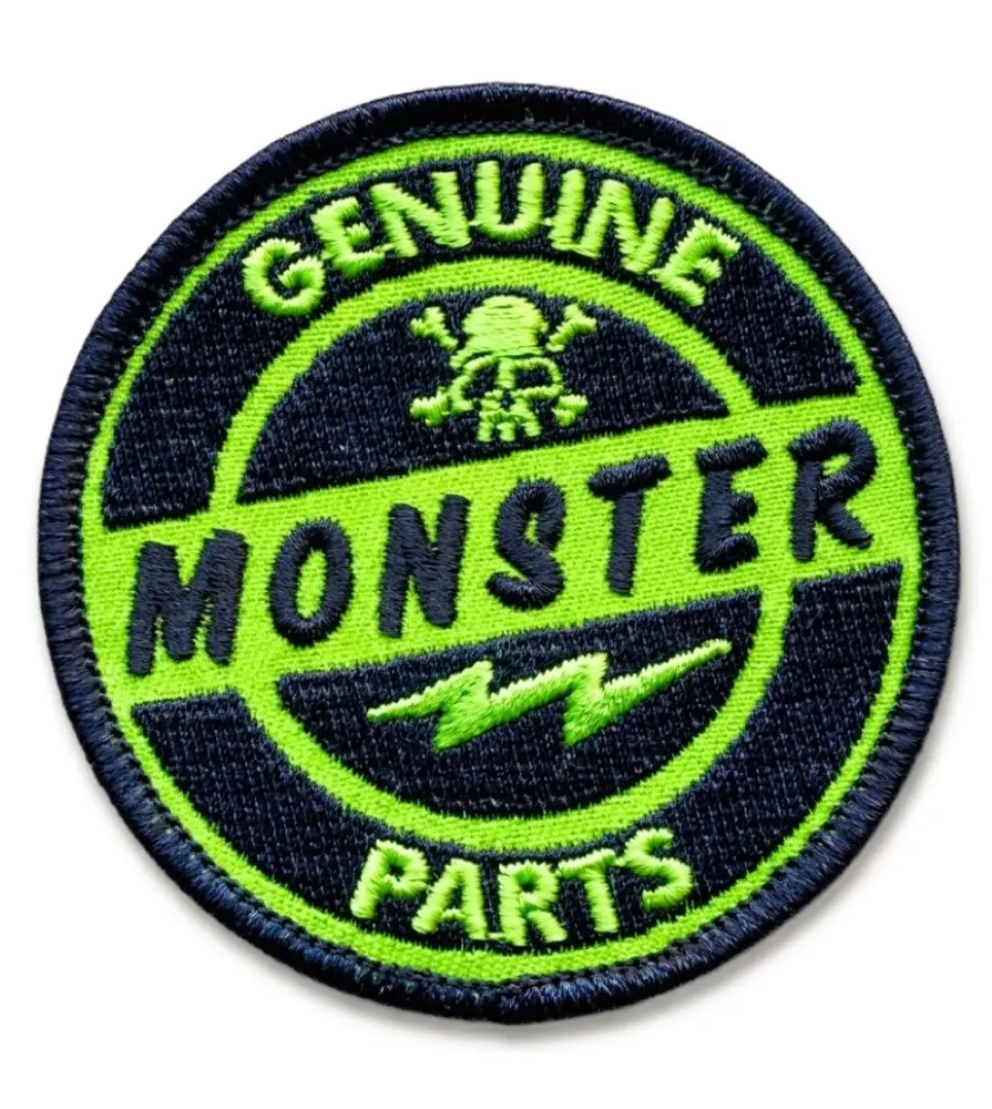 patch genuine monster parts rond noir vert ecusson rock roll patch genuine monster parts rond noir vert ecusson rock roll