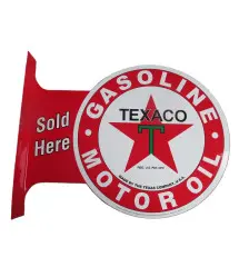 plaque texaco double face deco tole metal garage affiche