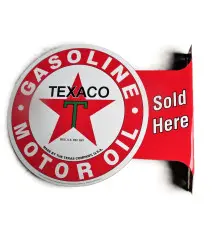 Texaco double-sided plate deco tole metal garage poster