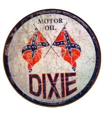 Plate Dixie Motor Oil Ages Tole Deco Garage Oil Loft