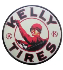 plaque kelly tires avec pin up tole 30cm déco americaine usa garage