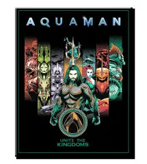 plaque aquaman noire unite the kingdoms 41x32cm tole super heros