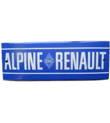 plaque décorative emaillée alpine renault blanche bleu 20x7 cm deco garage 35C