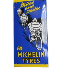 plaque décorative emaillée michelin tyres bibendum 20x10 cm deco garage E33