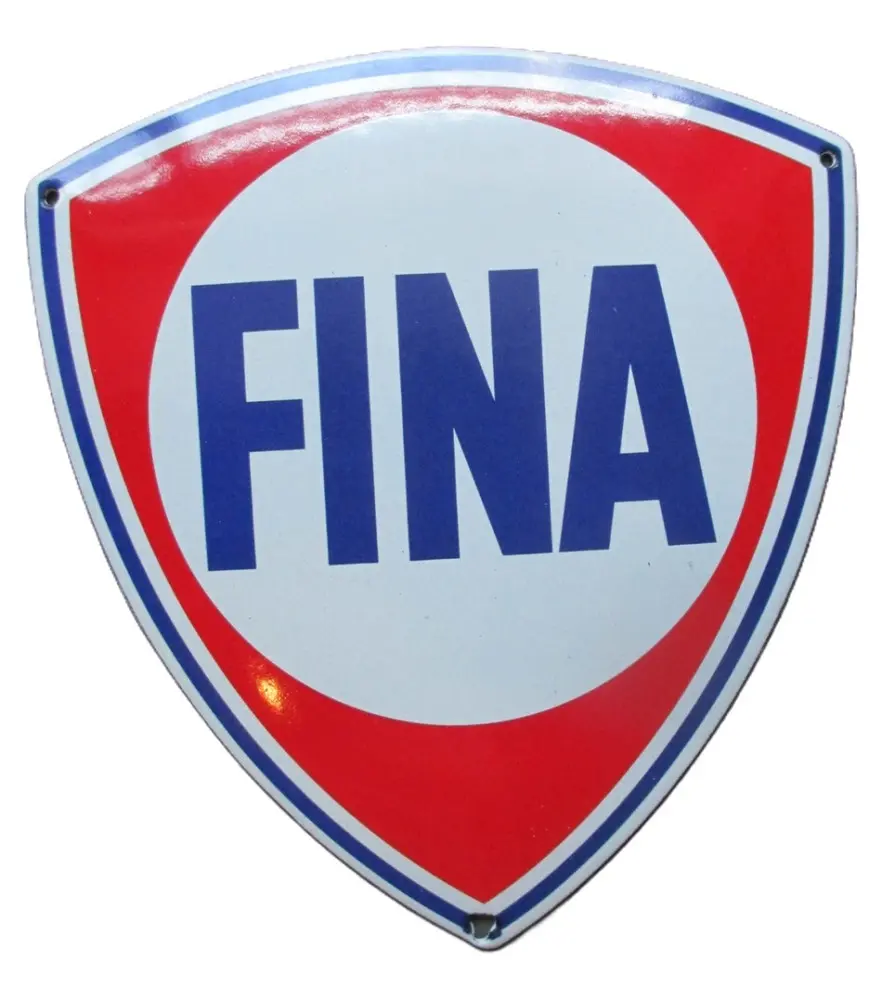 plaque décorative emaillée huile fina blason rouge blanc bleu tole email F10