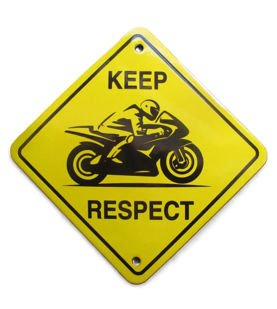 Mini enamelled plate keep respect motorcycle 12x12cm round email sheet 12cm deco metal garage Mini enamelled plate keep respect motorcycle 12x12cm round email sheet 12cm deco metal garage