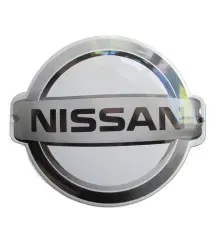 plaque décorative emaillée nissan logo 14x12cm tole email ronde 12cm deco métal garage