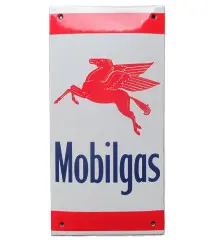 plaque décorative emaillée mobilgas tole rectangulaire 20x10 cm deco garage pegase